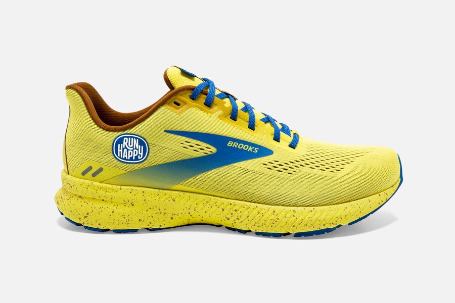 Brooks Running Shoes Womens Yellow/Blue - Launch 8 Road - 0876-PDBYT